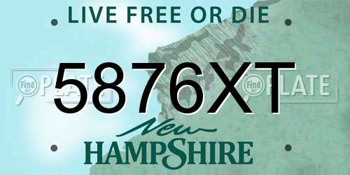 5876XT New Hampshire License Plate