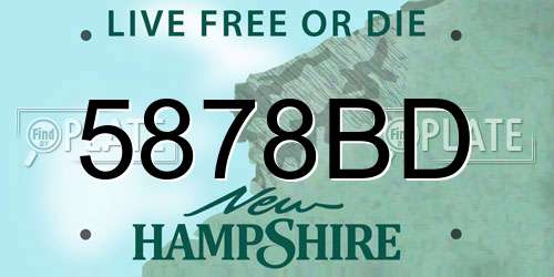 5878BD New Hampshire License Plate