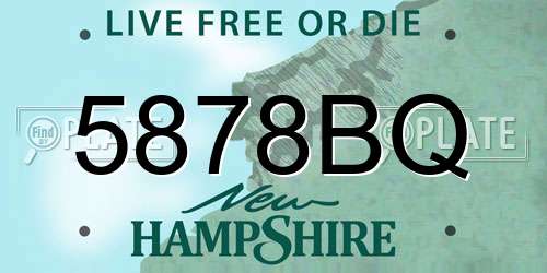 5878BQ New Hampshire License Plate