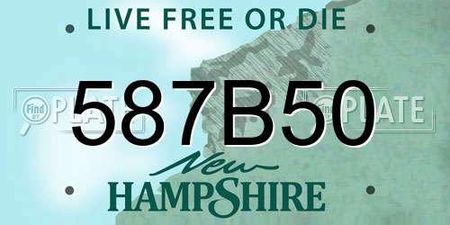 587B50 New Hampshire License Plate