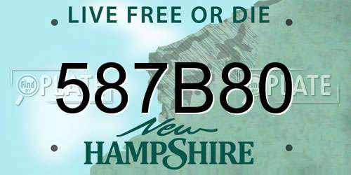 587B80 New Hampshire License Plate
