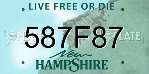 587F87 New Hampshire License Plate