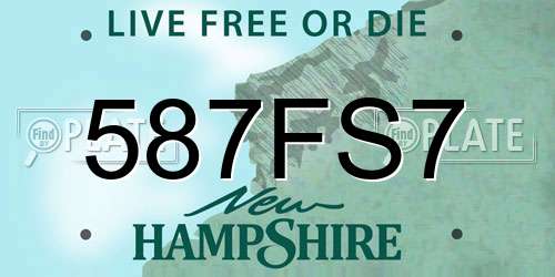 587FS7 New Hampshire License Plate