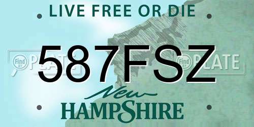 587FSZ New Hampshire License Plate