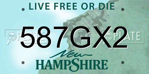 587GX2 New Hampshire License Plate