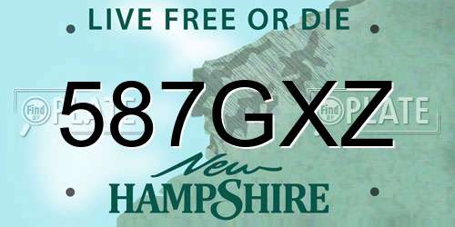 587GXZ New Hampshire License Plate