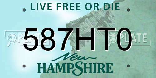 587HT0 New Hampshire License Plate