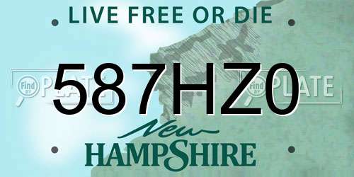 587HZ0 New Hampshire License Plate