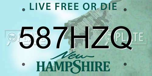 587HZQ New Hampshire License Plate