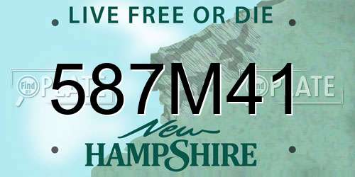 587M41 New Hampshire License Plate