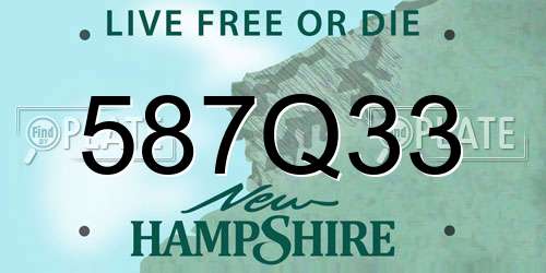 587Q33 New Hampshire License Plate