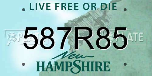 587R85 New Hampshire License Plate