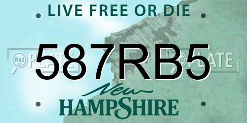 587RB5 New Hampshire License Plate