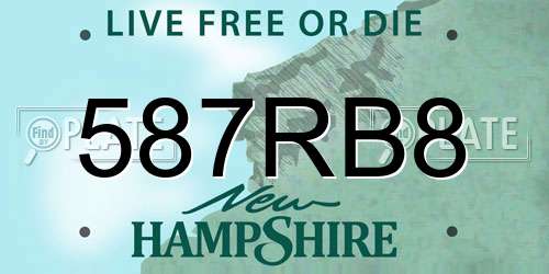 587RB8 New Hampshire License Plate