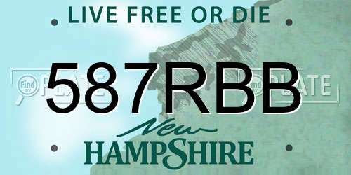587RBB New Hampshire License Plate