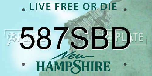 587SBD New Hampshire License Plate