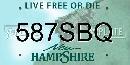 587SBQ New Hampshire License Plate