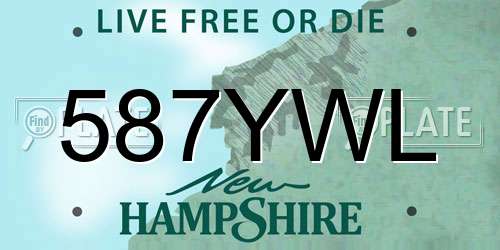 587YWL New Hampshire License Plate