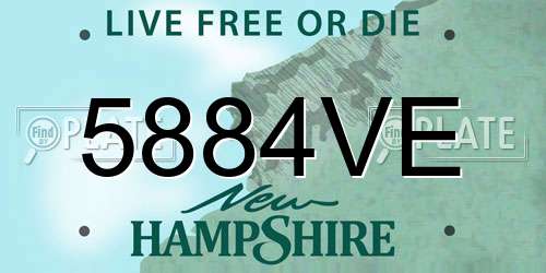5884VE New Hampshire License Plate