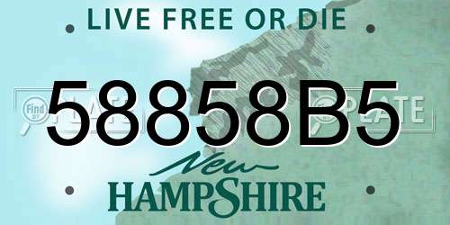 58858B5 New Hampshire License Plate