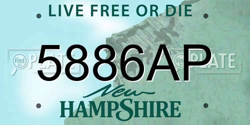 5886AP New Hampshire License Plate