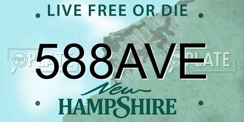 588AVE New Hampshire License Plate