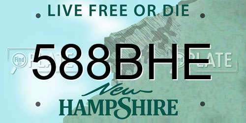 588BHE New Hampshire License Plate