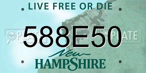 588E50 New Hampshire License Plate