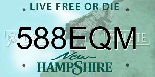 588EQM New Hampshire License Plate