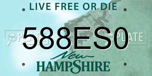588ES0 New Hampshire License Plate