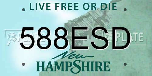 588ESD New Hampshire License Plate