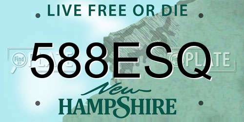 588ESQ New Hampshire License Plate