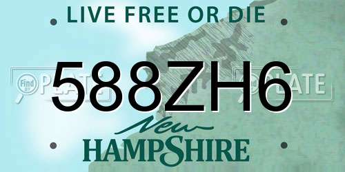588ZH6 New Hampshire License Plate