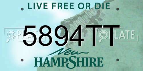 5894TT New Hampshire License Plate