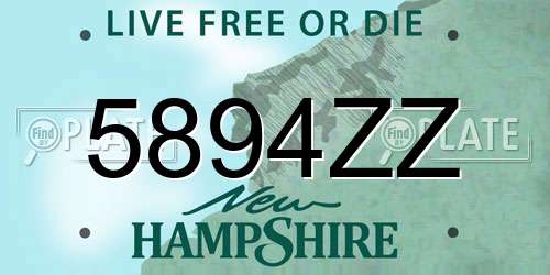 5894ZZ New Hampshire License Plate