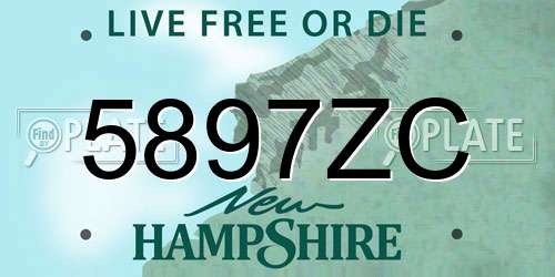 5897ZC New Hampshire License Plate