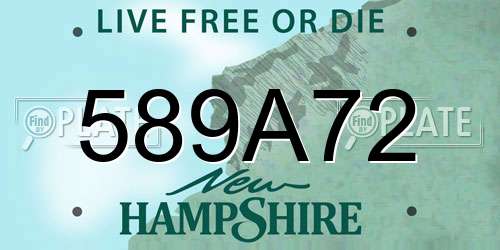 589A72 New Hampshire License Plate