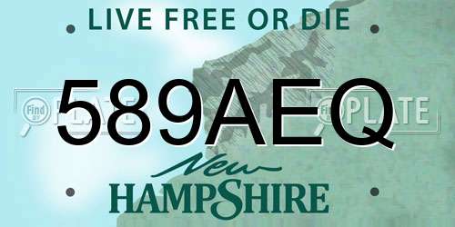 589AEQ New Hampshire License Plate