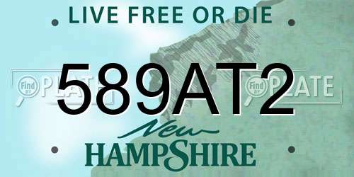 589AT2 New Hampshire License Plate
