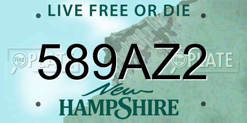 589AZ2 New Hampshire License Plate