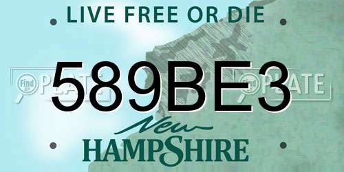 589BE3 New Hampshire License Plate