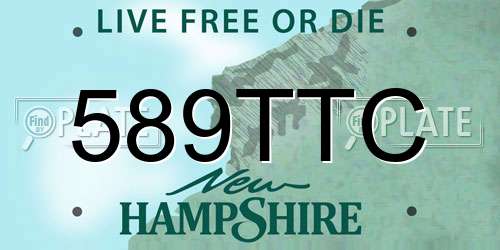 589TTC New Hampshire License Plate