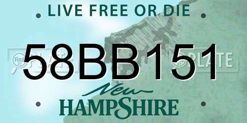 58BB151 New Hampshire License Plate
