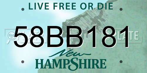 58BB181 New Hampshire License Plate