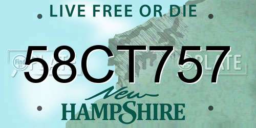 58CT757 New Hampshire License Plate
