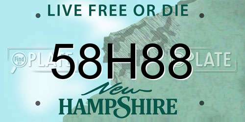 58H88 New Hampshire License Plate