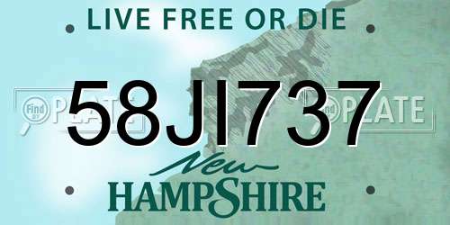 58JI737 New Hampshire License Plate