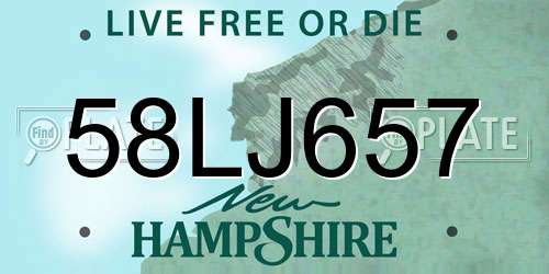 58LJ657 New Hampshire License Plate