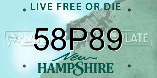 58P89 New Hampshire License Plate