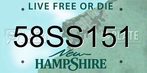 58SS151 New Hampshire License Plate